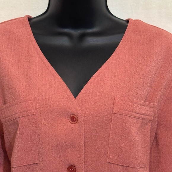 A-82 Alfred Dunner PLUS SIZE 14 Pink Short‎ Sleeve Button Down Blouse - Picture 7 of 16